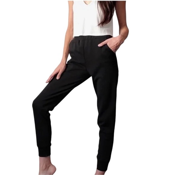 LBLC The Label Rea black elastic waistband high rise sweatpants joggers Size M - Picture 16 of 16